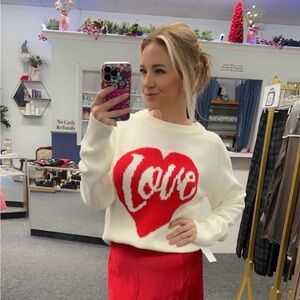 LOVE sweater. Off white color,